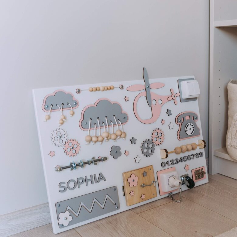 Aktivitāšu dēlis bērniem - vidējs horizontāls