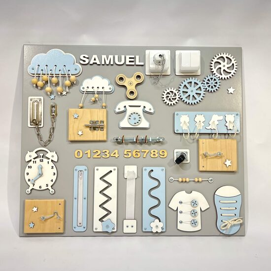 Liels aktivitāšu dēlis- ZILS/balts 2- 60x70 cm