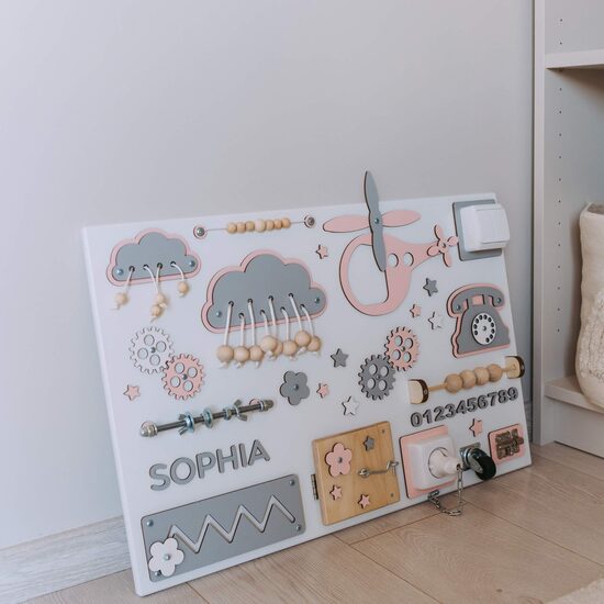 Aktivitāšu dēlis bērniem - vidējs horizontāls