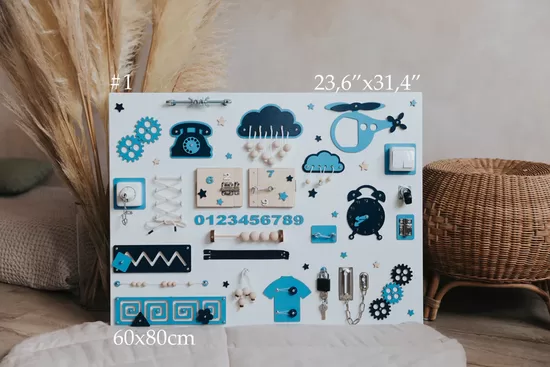 Zils aktivitāšu dēlis 60x80 cm + statīvs