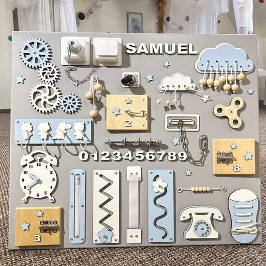 Liels aktivitāšu dēlis- ZILS/balts 4- 60x70 c