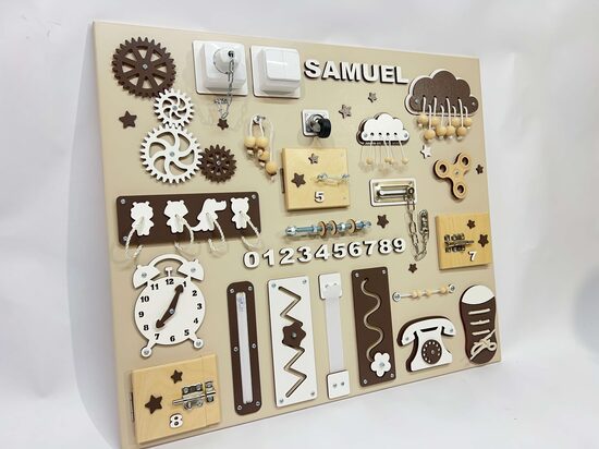 Liels aktivitāšu dēlis- Brūns/Balts31- 60x70 cm