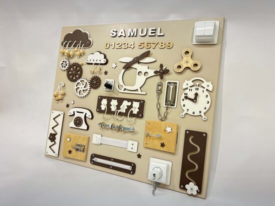 Liels aktivitāšu dēlis- Brūns/Balts1- 60x70 cm