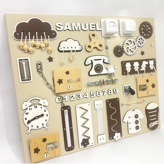 Liels aktivitāšu dēlis- Brūns/Balts3- 60x70 cm