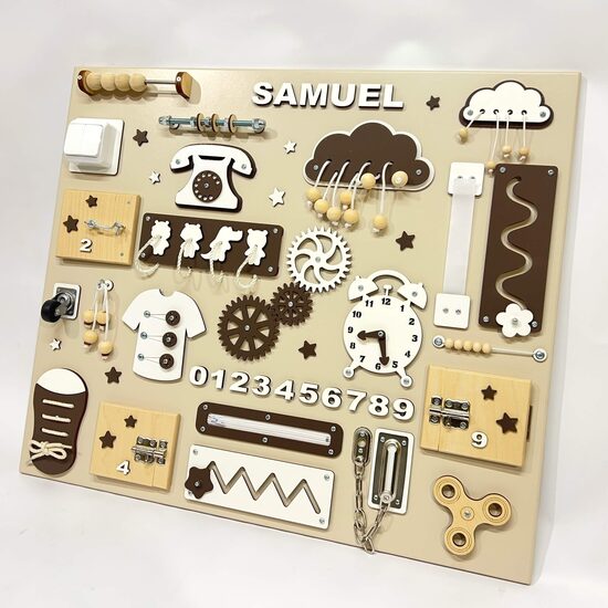 Liels aktivitāšu dēlis- Brūns/Balts d- 60x70 cm